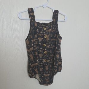 Black and Brown Button-Up Bubble